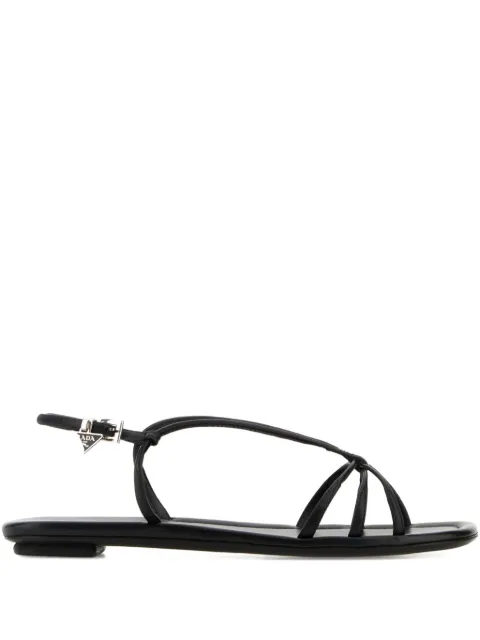 Prada leather slingback flat sandals