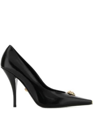 Versace 110mm patent-finish Leather Pumps | Black | FARFETCH