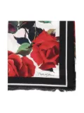 Dolce & Gabbana rose-print fringed cover-up scarf - Red