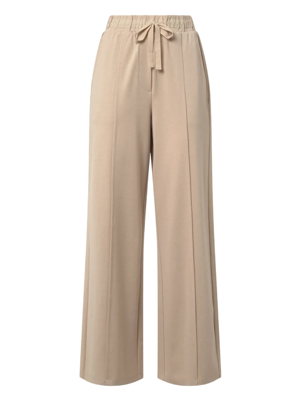 Weekend Max Mara Broek met elastische taille en wijde pijpen Beige
