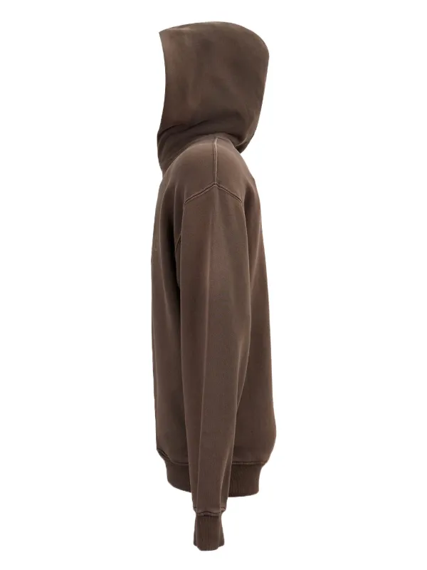 Helmut Lang Laser Studio logo-detailed Hoodie Brown FARFETCH