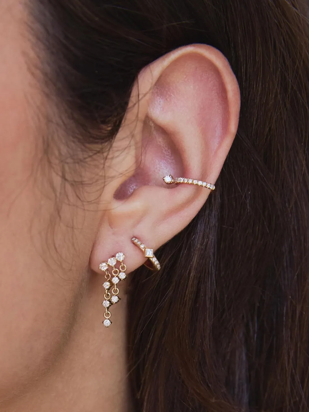  Zoë Chicco 14k Yellow Gold Wire Diamond Ear Cuff 