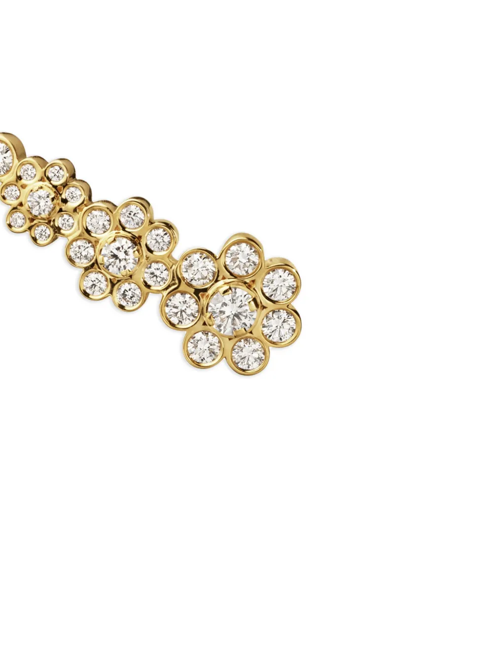 Sophie Bille Brahe 18k Yellow Gold Croissant Fleur Diamond Earring In Gold