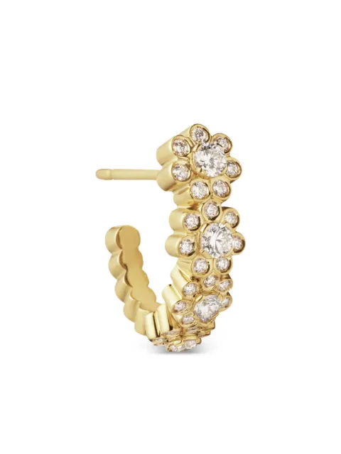 Sophie Bille Brahe 18K yellow gold Petite Boucle De Fleurs diamond earring