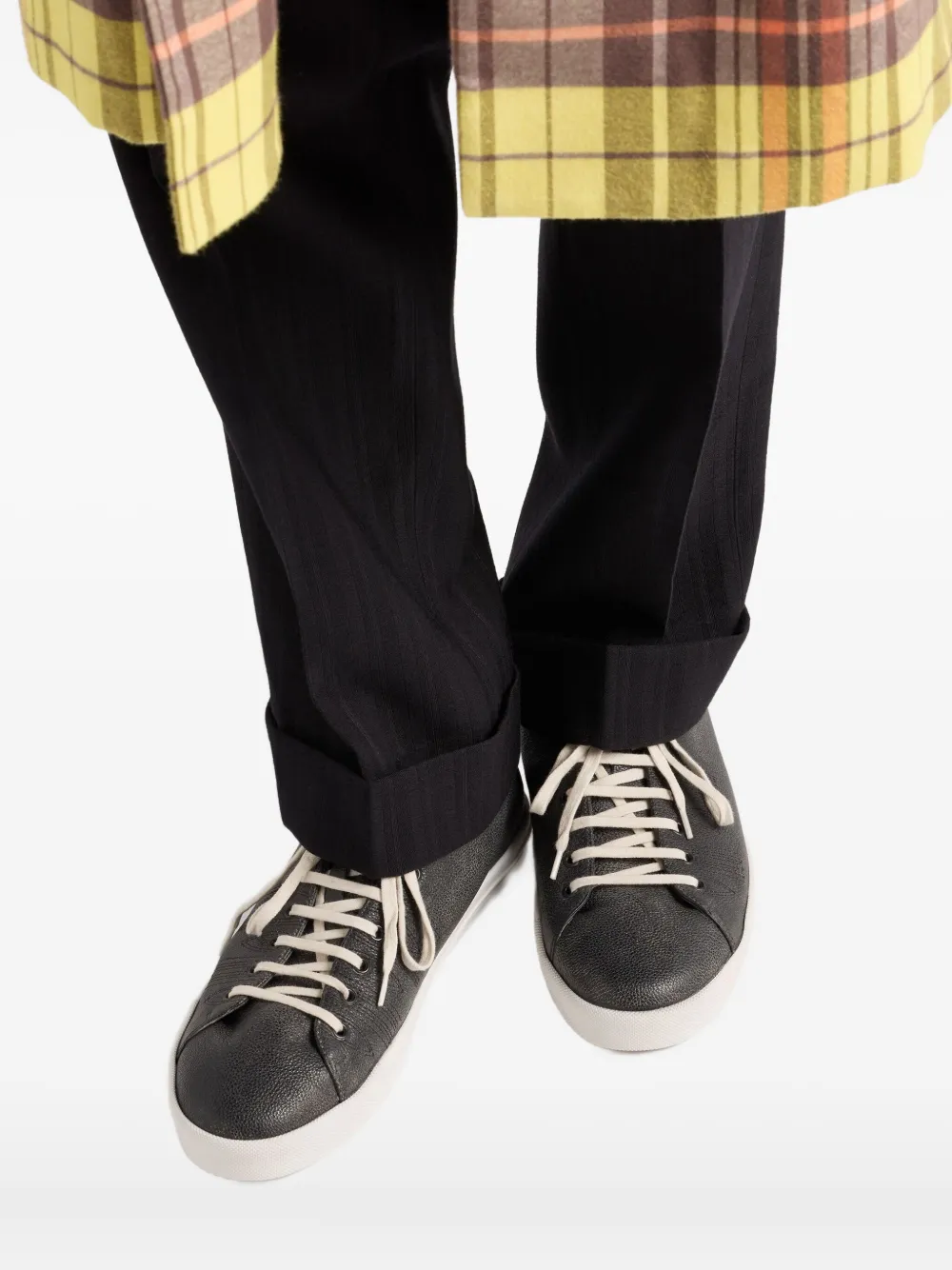Prada aged-effect lace-up low-top sneakers Black