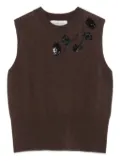 ERMANNO FIRENZE sequin-embellished wool vest - Brown