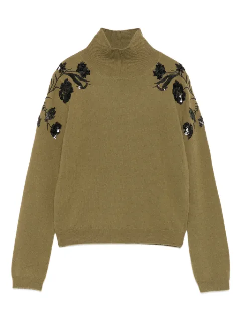 ERMANNO FIRENZE  floral-sequin embellished sweater