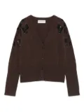 ERMANNO FIRENZE floral-embroidered wool cardigan - Brown