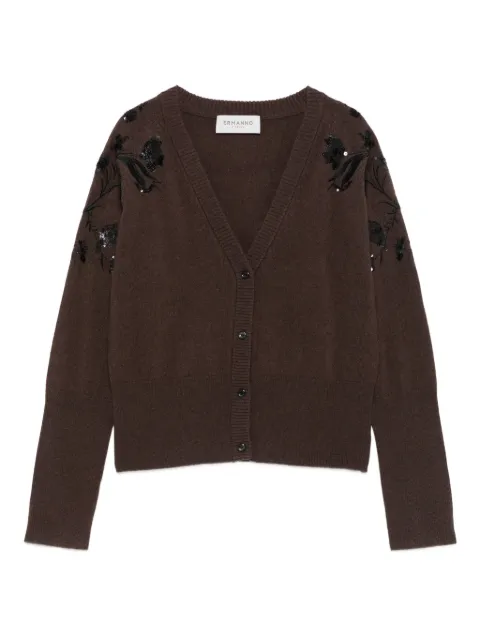 ERMANNO FIRENZE  floral-embroidered wool cardigan
