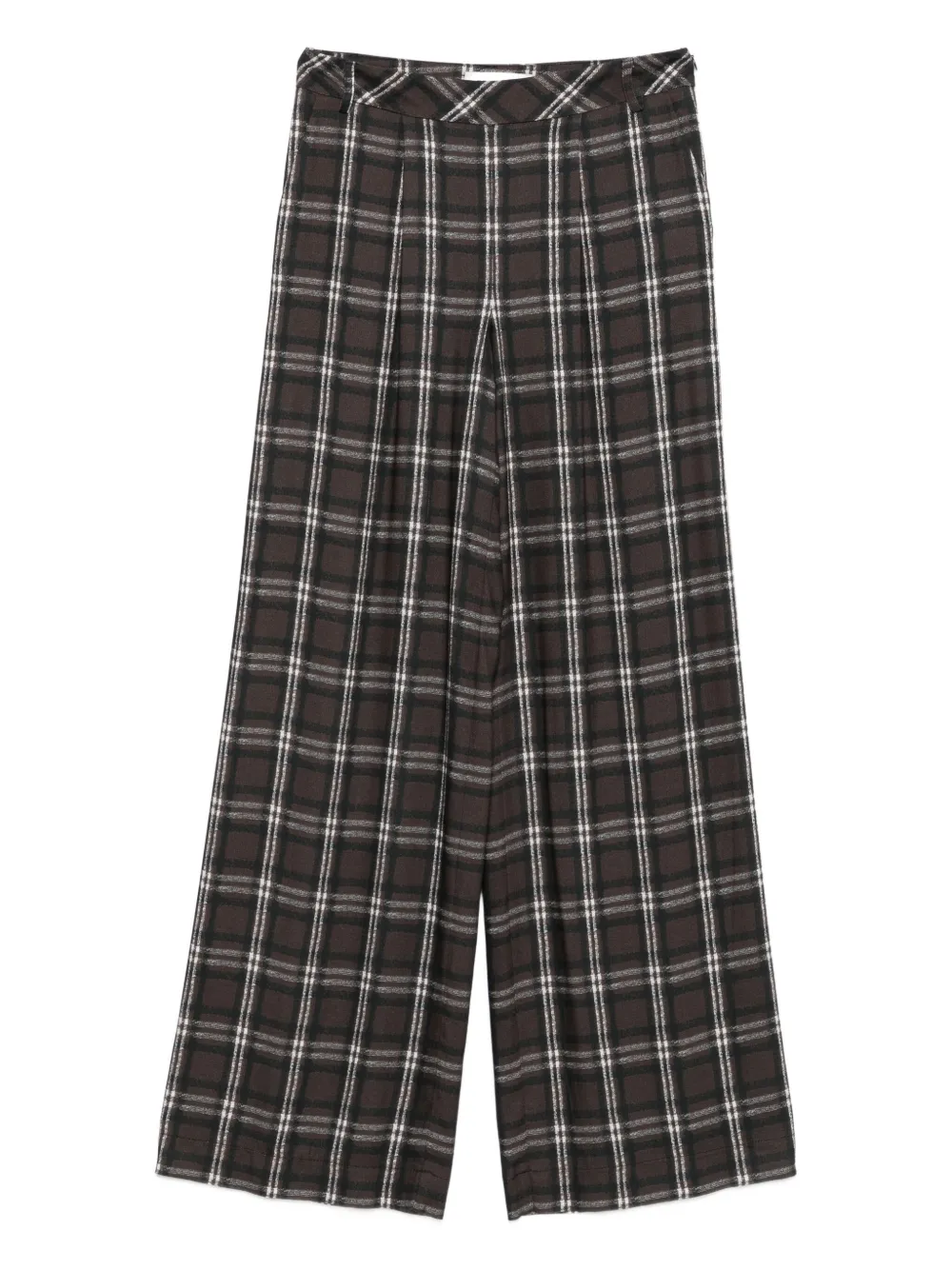 ERMANNO FIRENZE  pleated checked trousers | Brown | Image 1