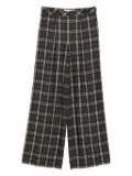 ERMANNO FIRENZE pleated checked trousers - Brown