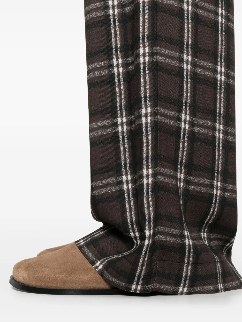 ERMANNO FIRENZE Geruite plooibroek Bruin