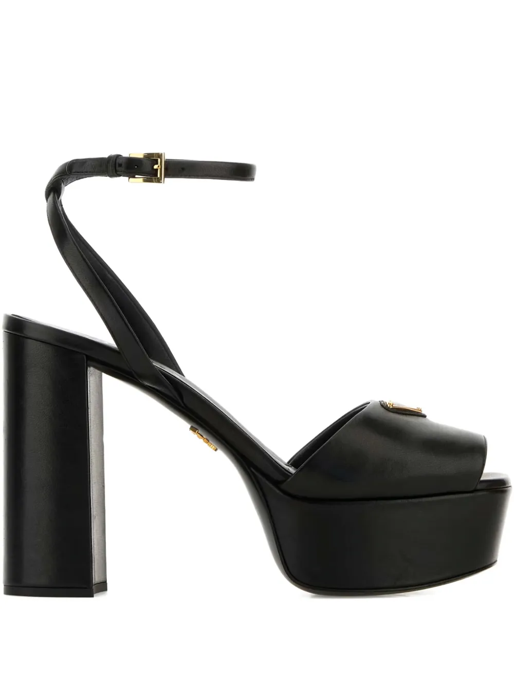 Prada 115 mm sandalen met plateauzool en enkelbandje Zwart