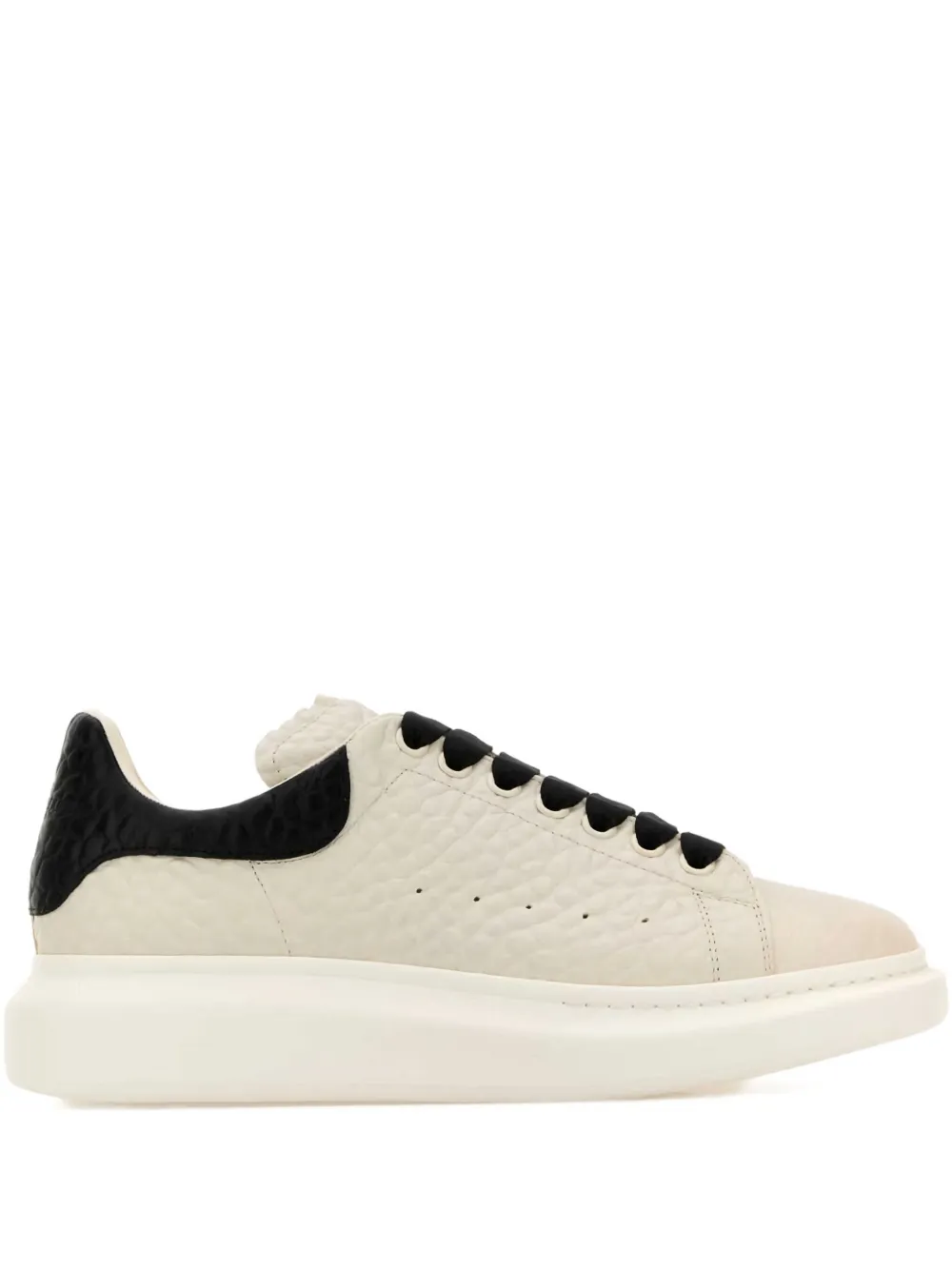 Alexander Mcqueen Oversized Textured-leather Low-top Sneakers In White