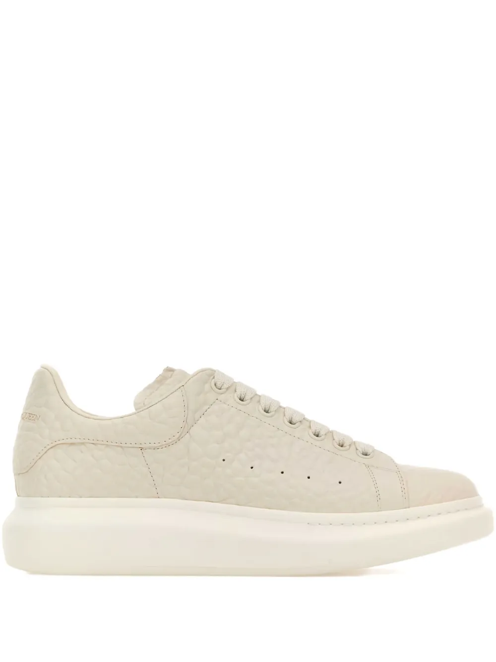 Alexander Mcqueen Oversized Textured-leather Low-top Sneakers In Neutral