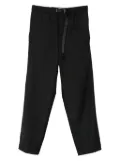 White Sand elastic-waistband buckled straight-leg trousers - Black