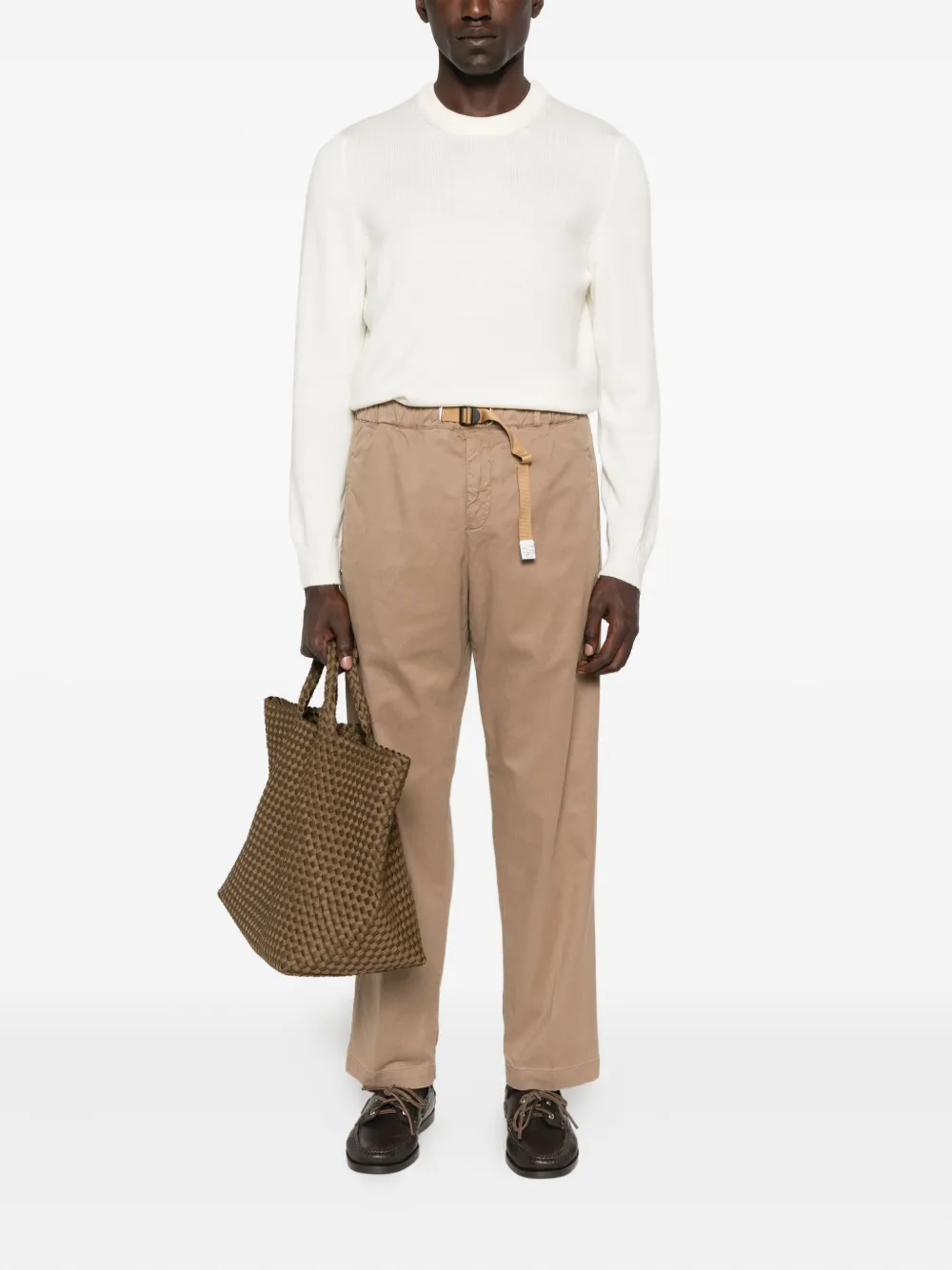 White Sand belted pocket trousers - Beige