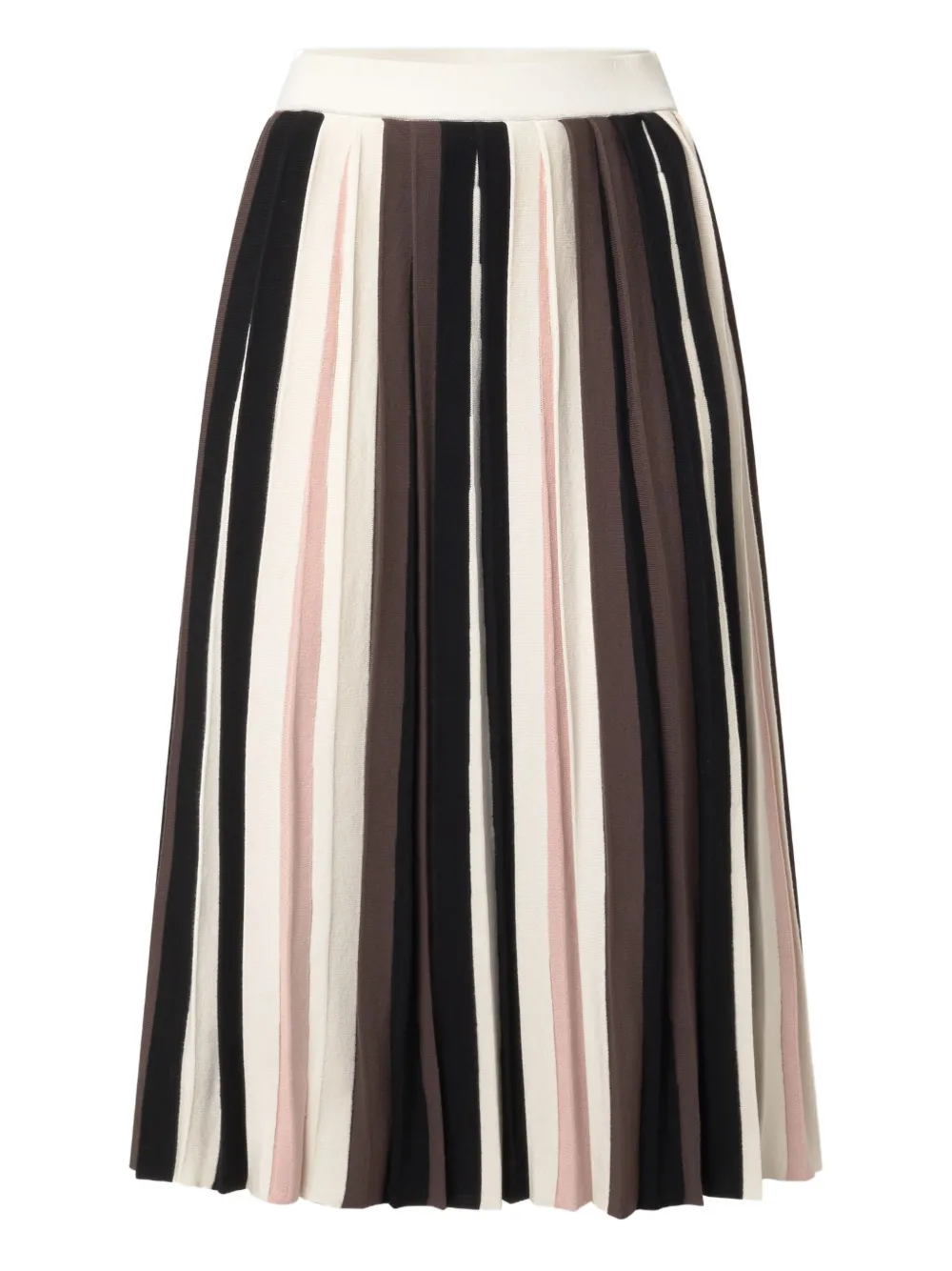 Weekend Max Mara Gestreepte midi-plooirok Beige