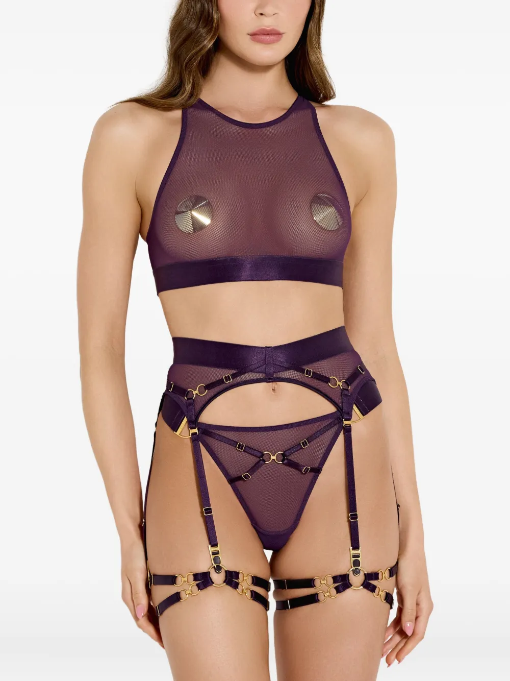 Bordelle Nara strap thong Paars