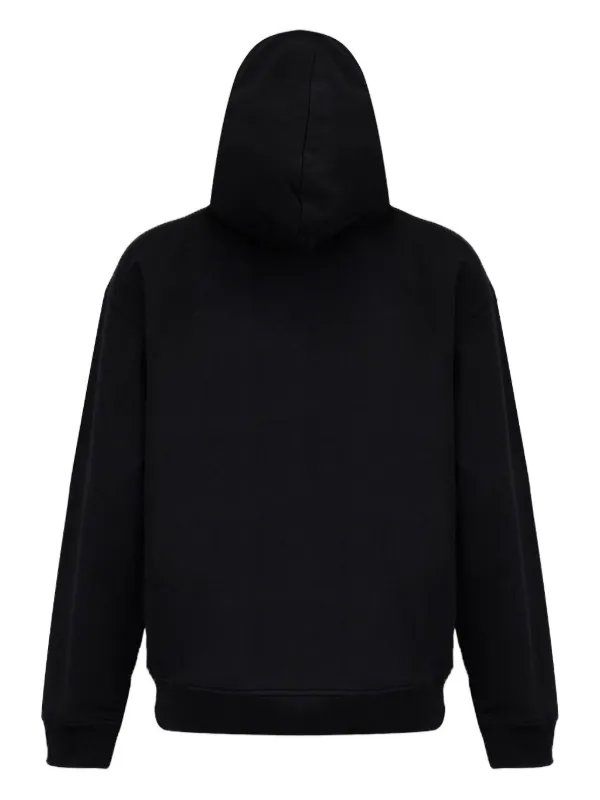 Helmut Lang Embossed Logo Hoodie | Black | FARFETCH