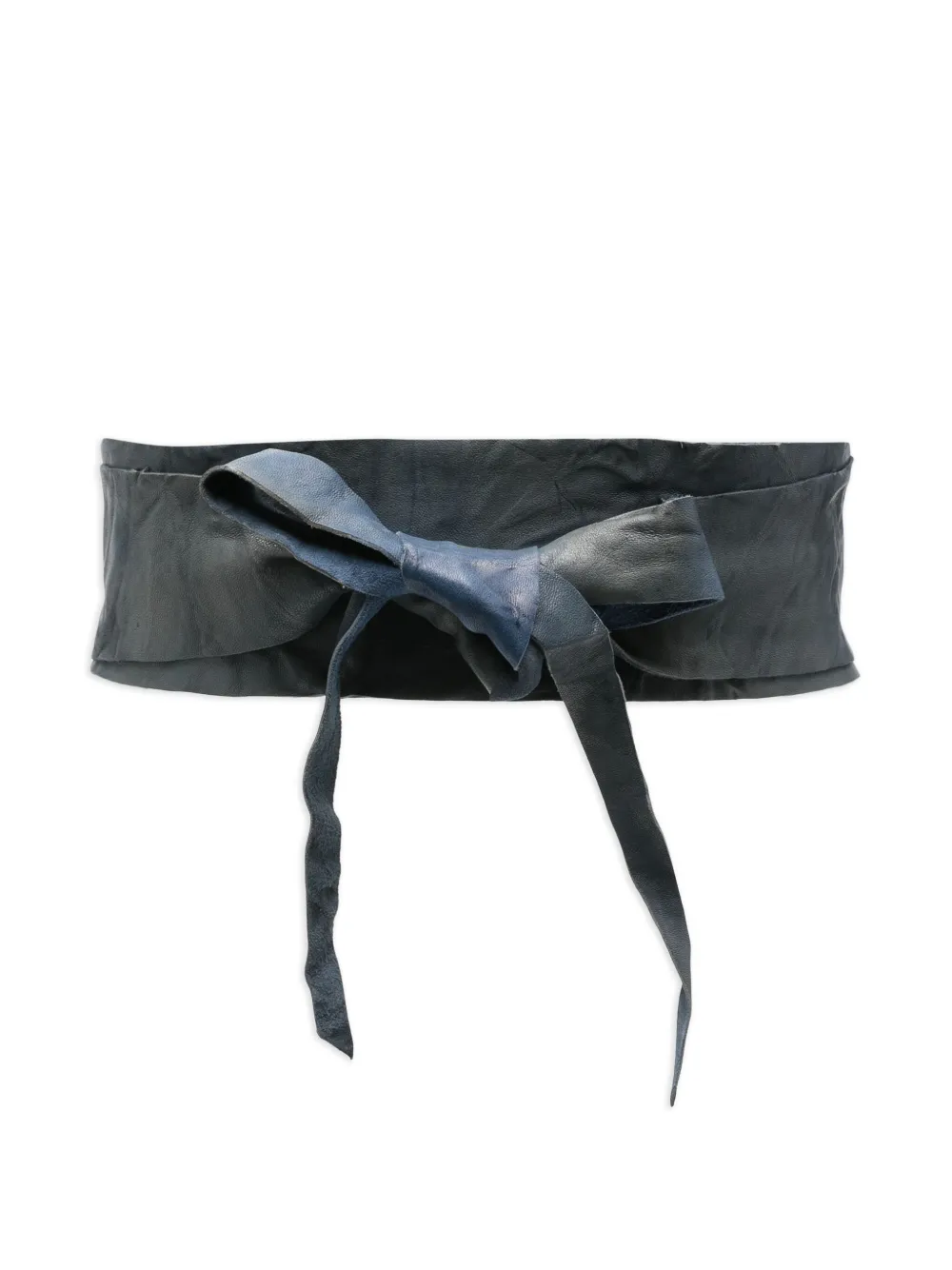 Sommet Leather Tie-end Belt In Blue