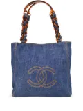 CHANEL Pre-Owned 1998 denim chain tote bag - Blue