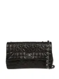 CHANEL Pre-Owned 2006 Choco Bar flower-stitch lambskin shoulder bag - Black