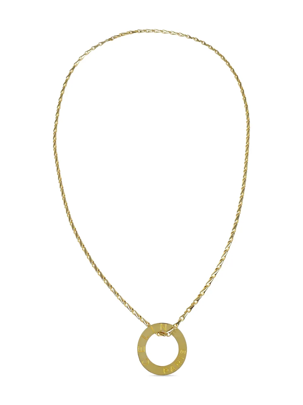 Céline Pre-Owned 1990-2000s chain circle Necklace | Gold | Image 1