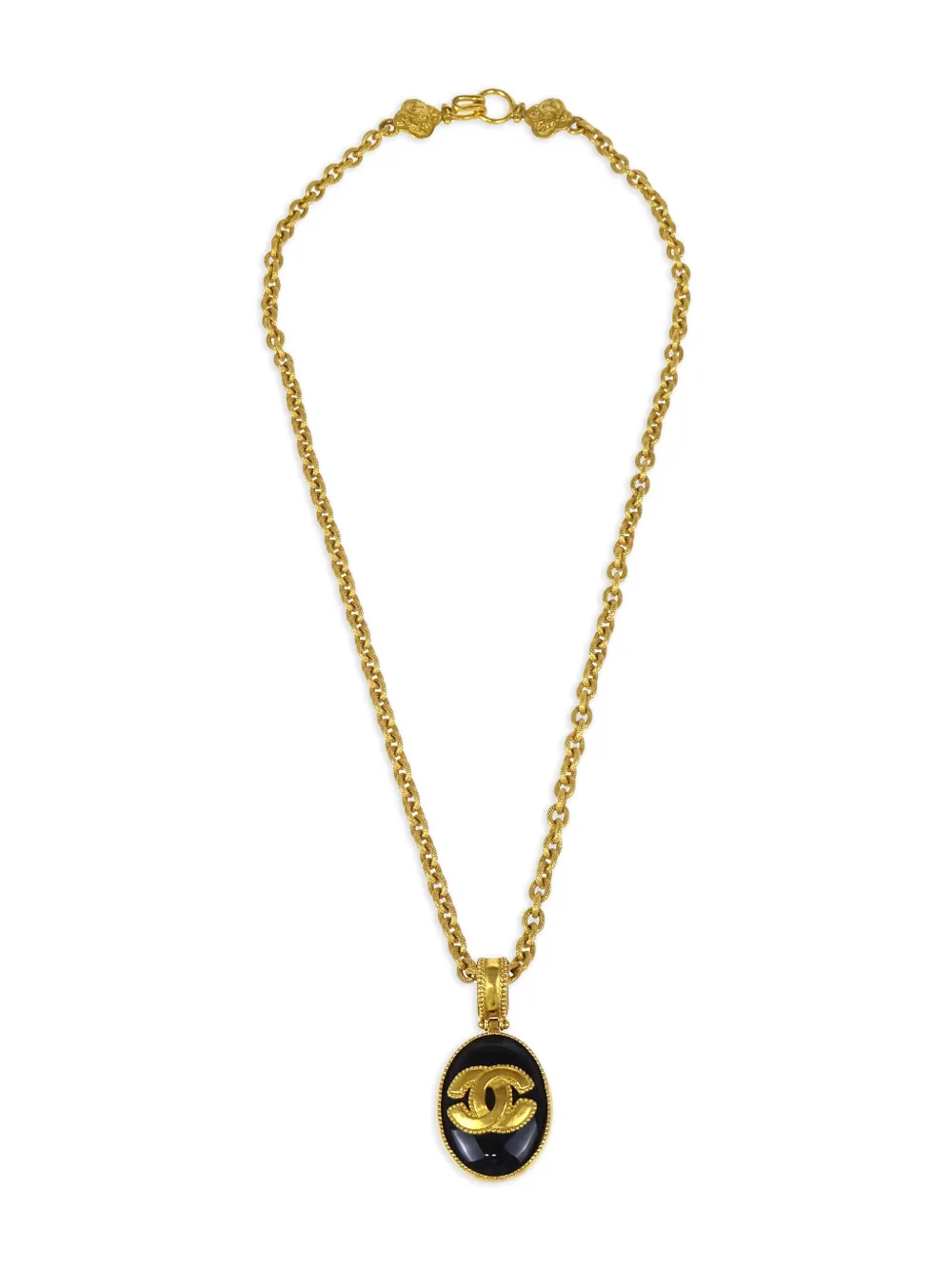 CHANEL Pre-Owned 1996 oval-stone chain necklace | Gold | Image 1
