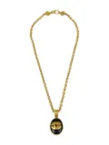 CHANEL Pre-Owned 1996 oval-stone chain necklace - Gold
