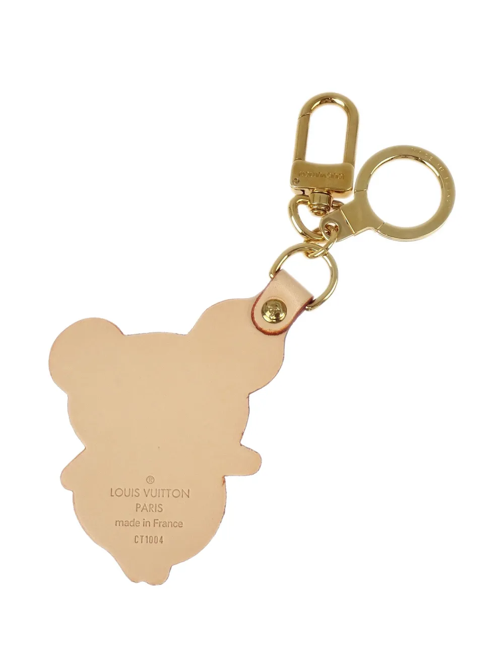 Pre-owned Louis Vuitton 2004 Panda Key Holder Charm In Gold