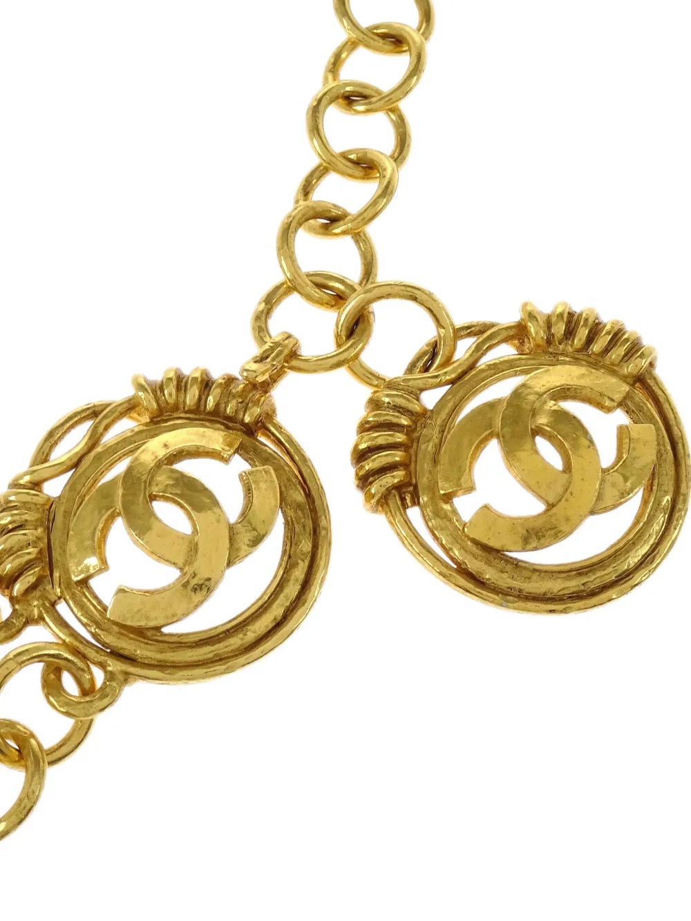 Pre-owned Chanel 1994 Chain-medallion Belt In Gold