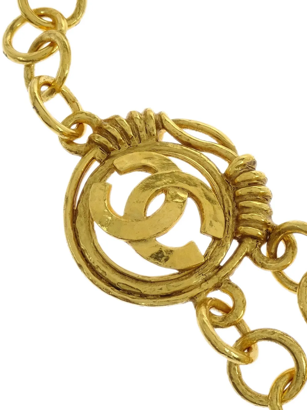 Pre-owned Chanel 1994 Chain-medallion Belt In Gold