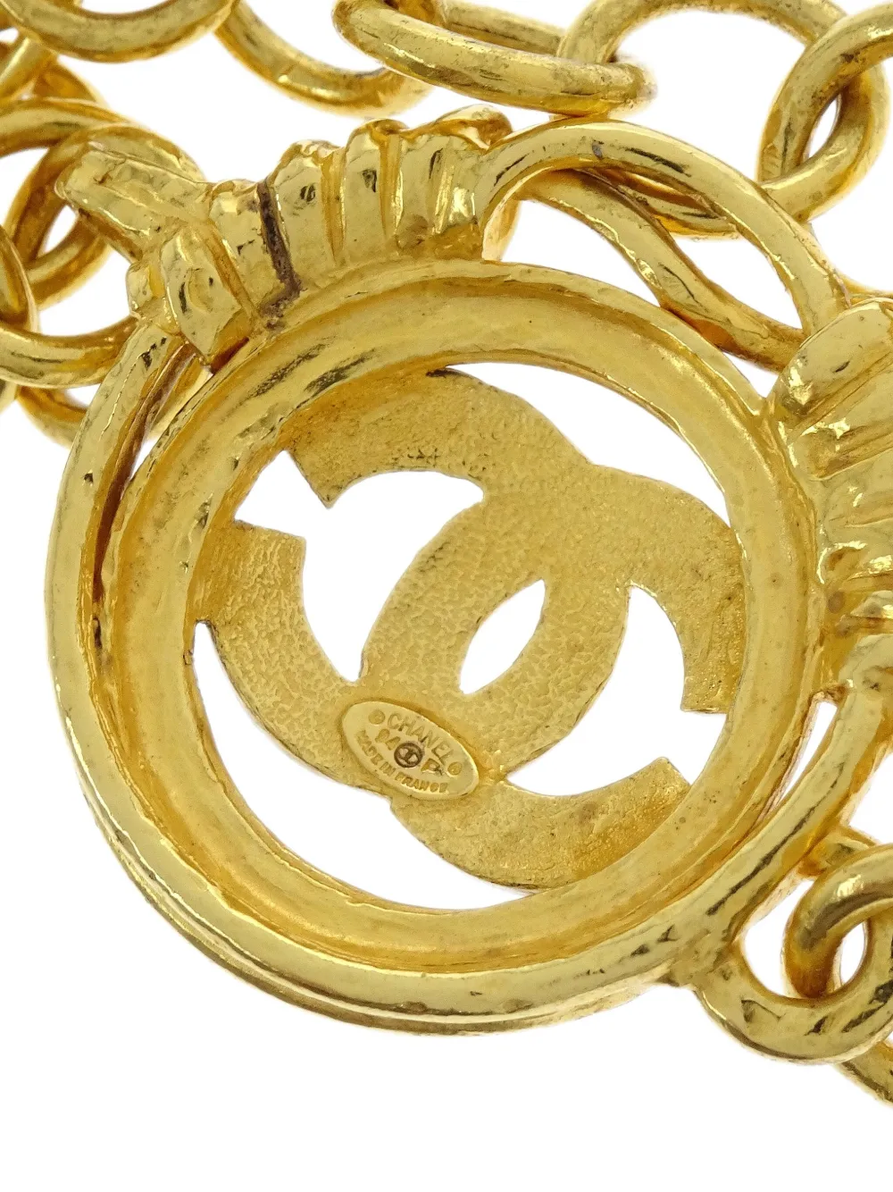 Pre-owned Chanel 1994 Chain-medallion Belt In Gold