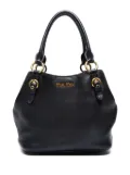 Miu Miu Pre-Owned 2010s Madras leather handbag - Black