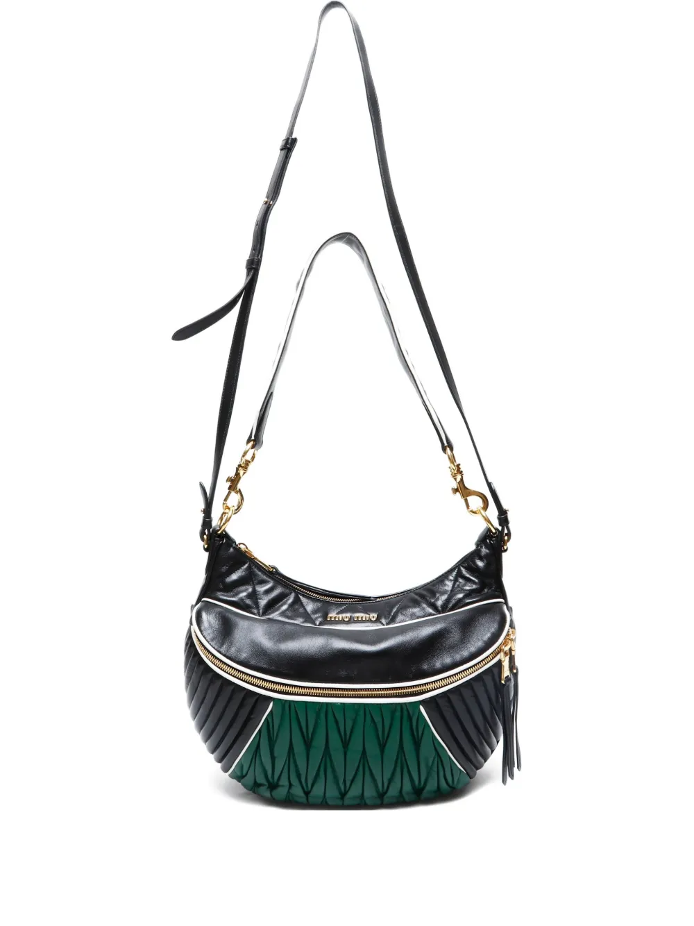 Pre-owned Miu Miu 2010-2020s Matelassé Shoulder Bag In Black