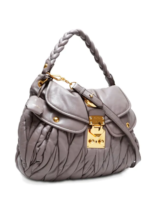 miumiu マテラッセレザー　グレー　パリ直営店購入品 miumiu マテラッセレザー グレー パリ直営店購入品