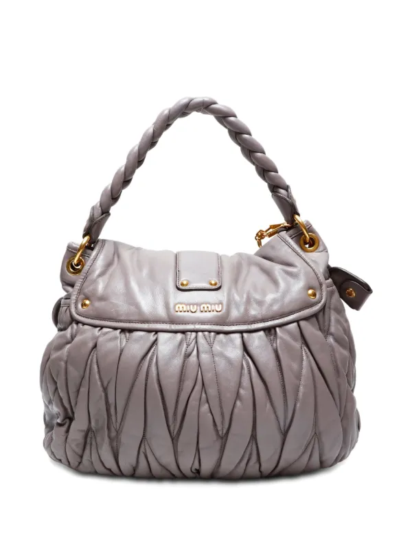 miu miu ショルダーバッグ ライトグレー Miu Miu Pre-Owned 2010s マテラッセ ショルダーバッグ | グレー