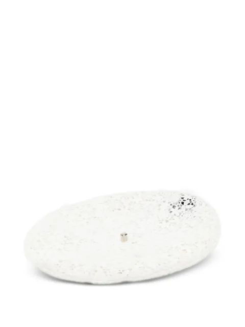 Maison Michel logo-plaque lace beret