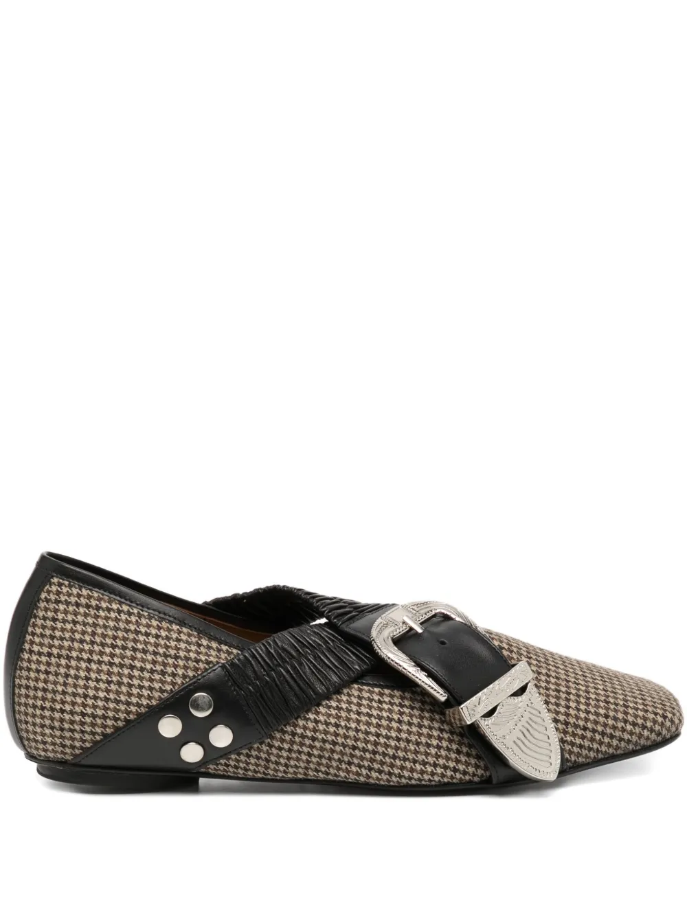 Toga Buckle-embellished Tweed Pumps In Brown