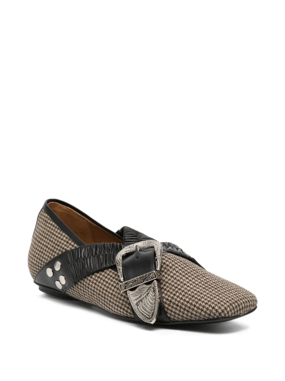 Toga Buckle-embellished Tweed Pumps In Brown