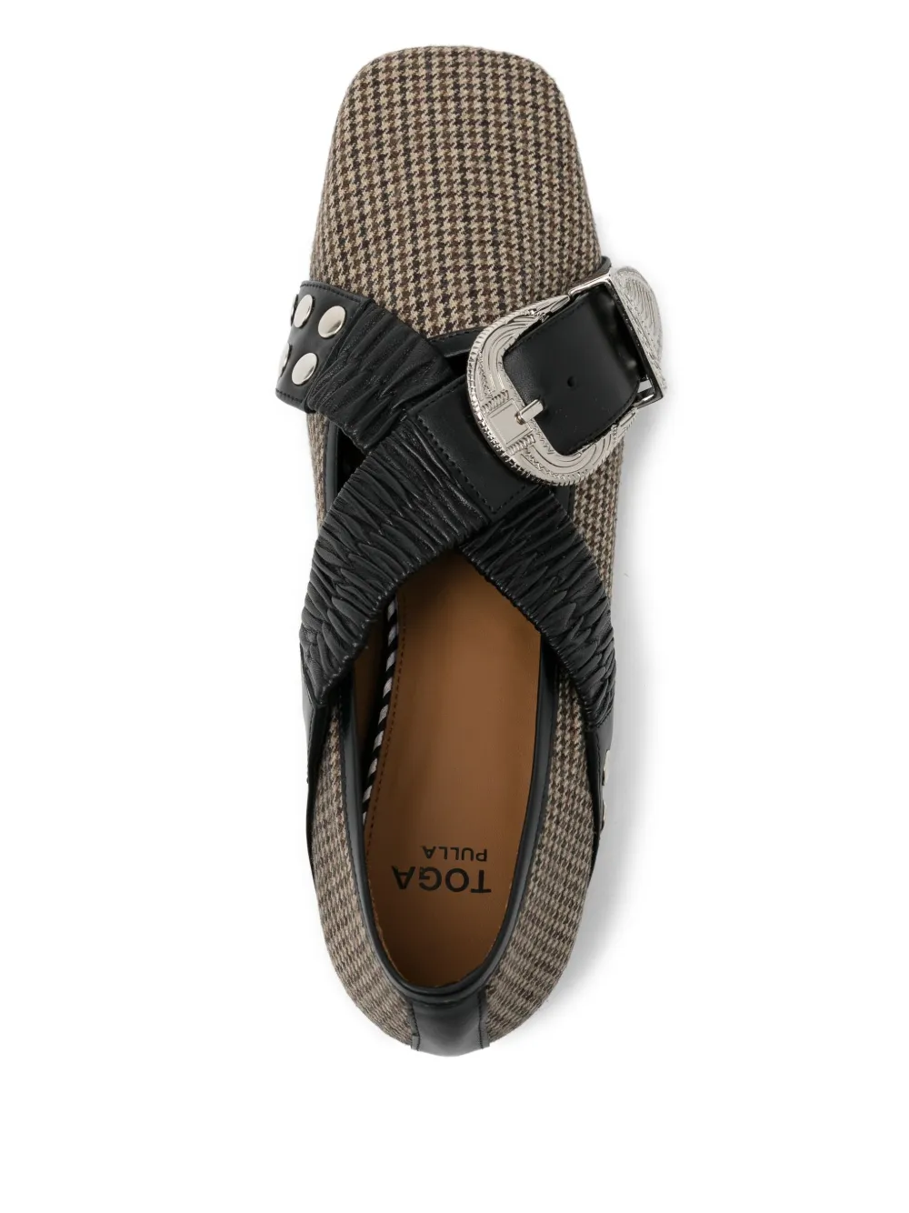Toga Buckle-embellished Tweed Pumps In Brown