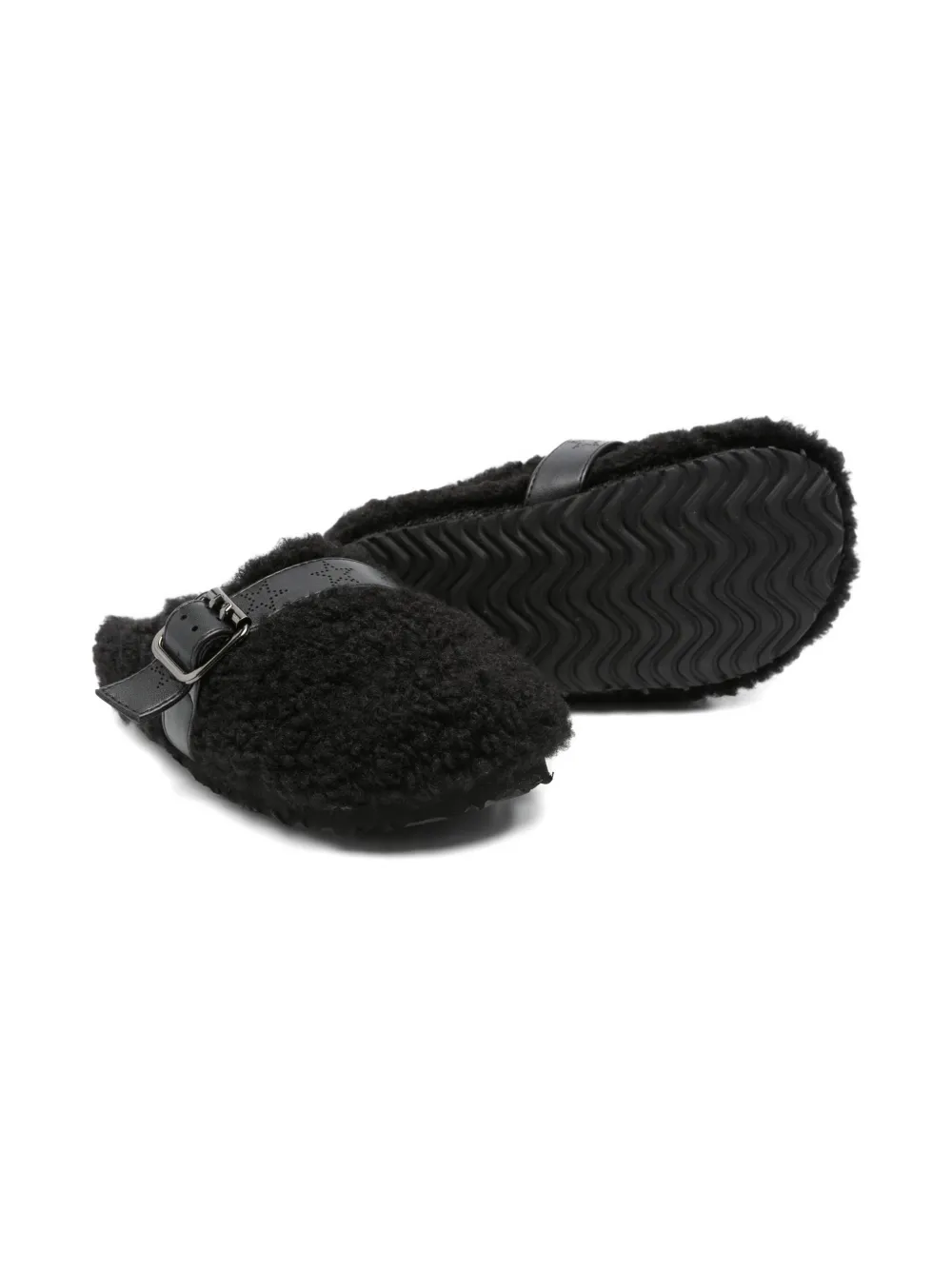 Stella McCartney Kids star buckle slippers - Zwart