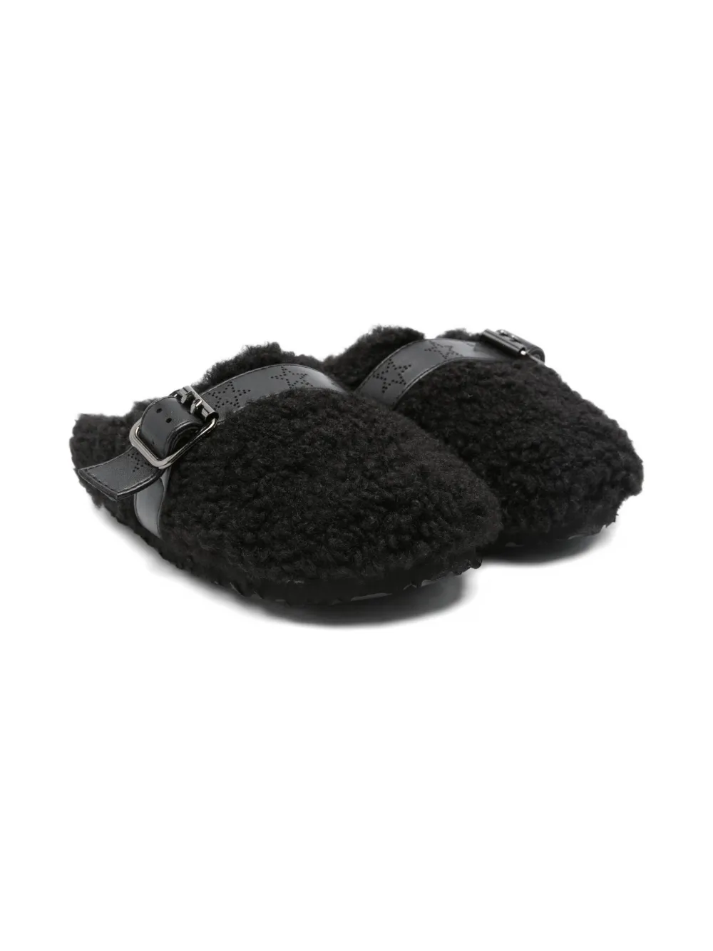 Stella McCartney Kids star buckle slippers Black