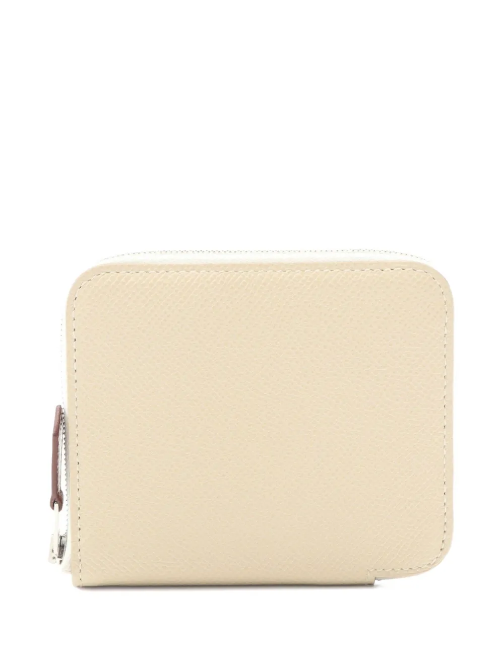 Pre-owned Hermes 2023 Azap Compact Round Zipper Wallet In Neutral