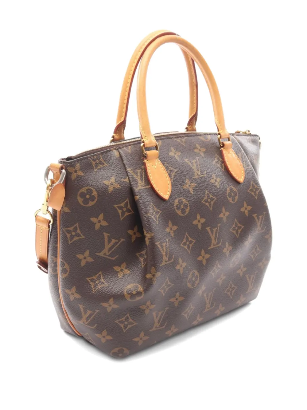 Pre-owned Louis Vuitton 2016 Turen Pm Monogram Handbag In Brown