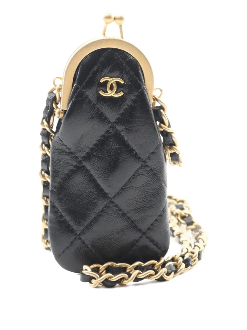 CHANEL Pre-Owned 2021 ココマーク マトラッセ ケース - ブラック CHANEL Pre-Owned 2021 ココマーク マトラッセ ケース - ブラック