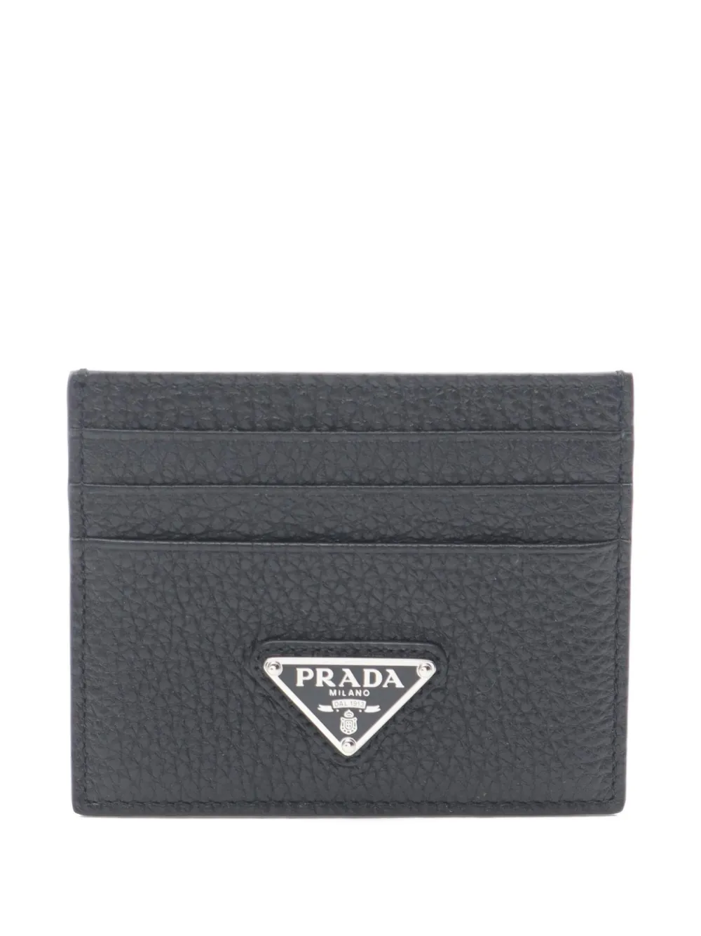 Pre-owned Prada 2020s Leather Card Case In Black