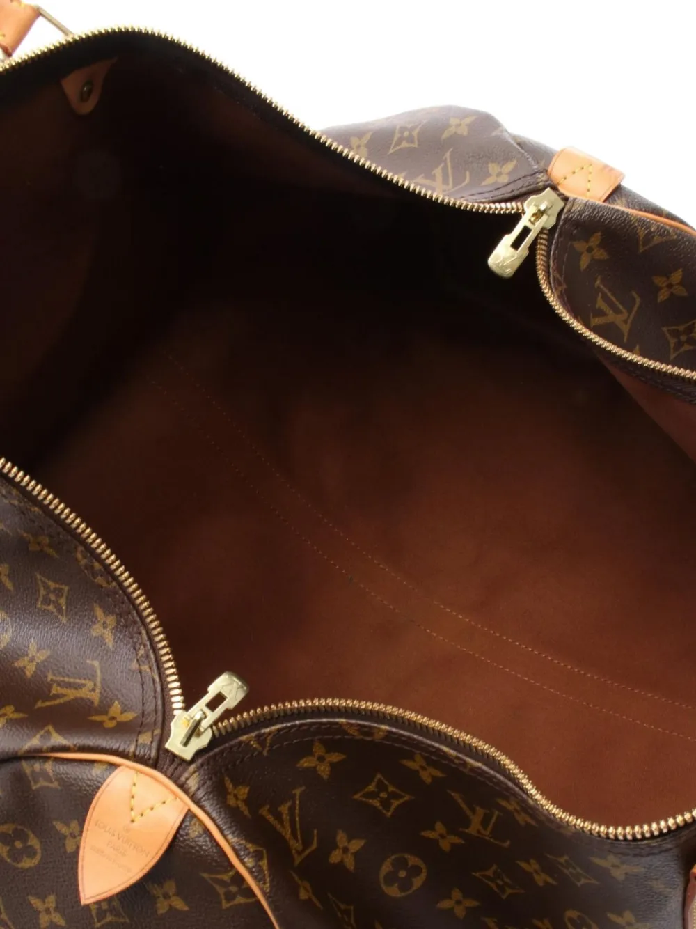 Pre-owned Louis Vuitton 1995 Keepall 55 Leather Boston Bag In Brown