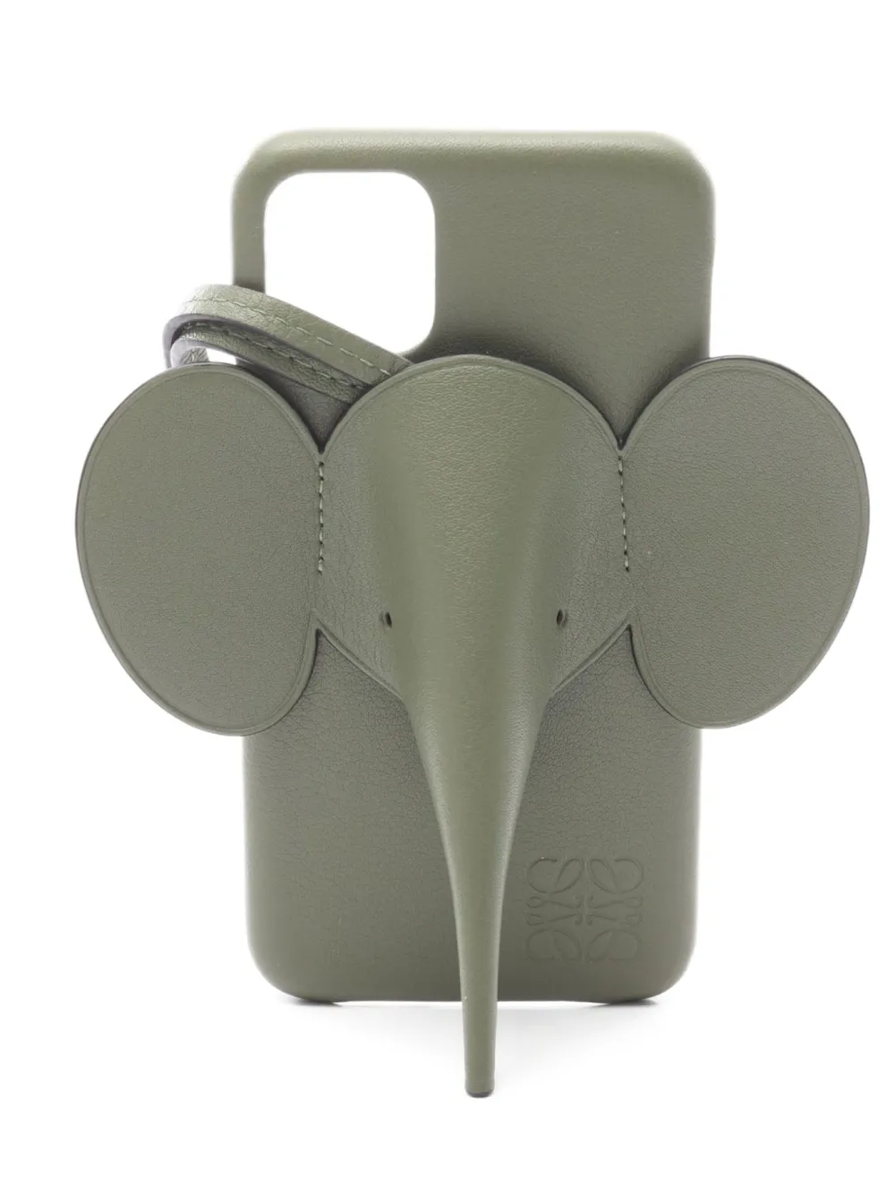 Pre-owned Loewe 2010s Leather Iphone 11 Iphone Case In Green